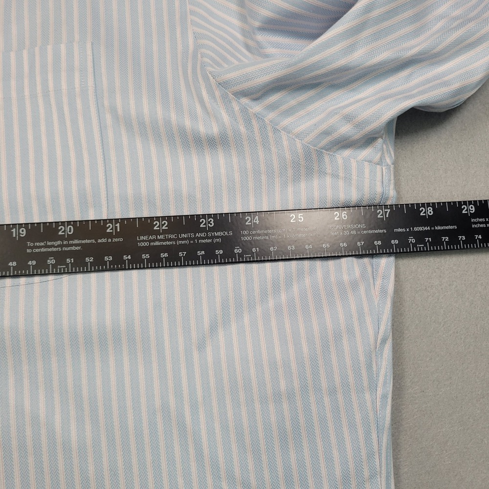 Jos A Bank Signature Collection Tailored Fit Dress Shirt 17.5 34 Blue Stripe - Picture 6 of 11